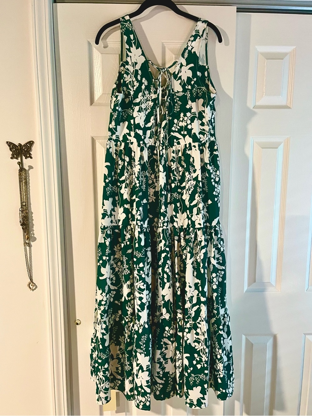Halara NWT Green & White Floral Tiered Sundress - Picture 4 of 9